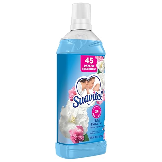 Suavitel Fabric Conditioner, Fabric Softener, 45 Days of Freshness, HE Compatible, 25 Small Loads, Field Flowers Scent, 25 fl oz
