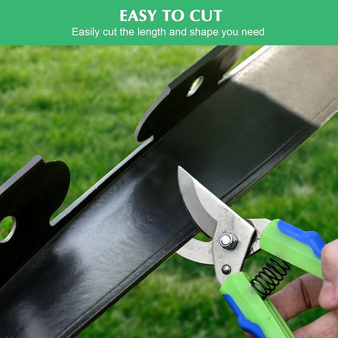 2IN x 50FT Landscape Edging Border with 75 Spikes, Plastic Edging for Landscaping, No Dig Garden Border Edging Kit for Flower Beds, Lawn, Yard, Paver Pathway