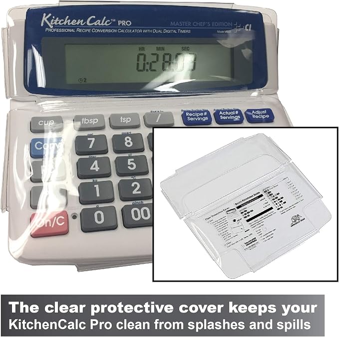 Calculated Industries 8305 KitchenCalc PRO Recipe Conversion Calculator | Countertop Culinary Math Calc with 2 Timers for Recipe Scaling, Chefs, Bakers, Brewers, BBQers, Students & Home Cooks