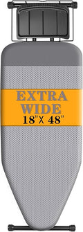 UFETGYG Classic Full Size Ironing Board,Extra Wide Size Full Metal Construction,57" X 18" with Iron Rest, Height Adjustable, Heat & Scorch Resistant Fabric, Anti-Skid Feet, Thickened Padding