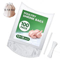 Poultry Shrink Bags 13x18" (100 Pack) – BPA Free Freezer Safe | Heat Shrink Bags for Chicken, Turkey, Rabbit – with 100 Zip Ties & Silicone Straw