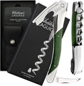 Chateau Laguiole Grand Cru Corkscrew - Green Stamina French Luxury Wine Opener - Made in France - Sommelier Key Includes Leather Sheath & Gift Box