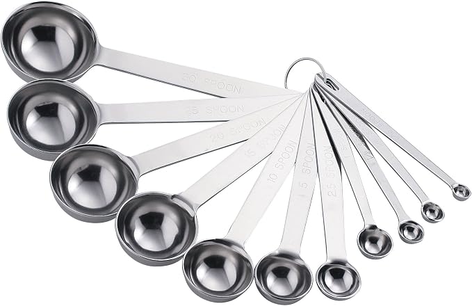 SW 18-8 Extra Thick Measuring Spoons, Set of 11