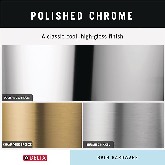Delta Saylor (3-Pack) Toilet Paper Holder Polished Chrome Tissue Roll Holder for Bathroom Organization and Storage Pivoting Toilet Tissue Holder Wall Bathroom Accessories 73550