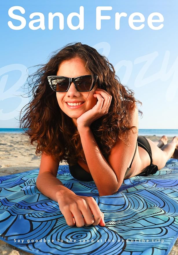 Widdonen Microfiber Beach Towel,Compact 71x32 Inch,Lightweight,Blue | Extra Large,Sand Free,Thin,Absorbent,Quick Dry for Camping,Hiking,Swim,Pool,Bath,Picnic,Gym,Cruise Essentials,Adult Gifts