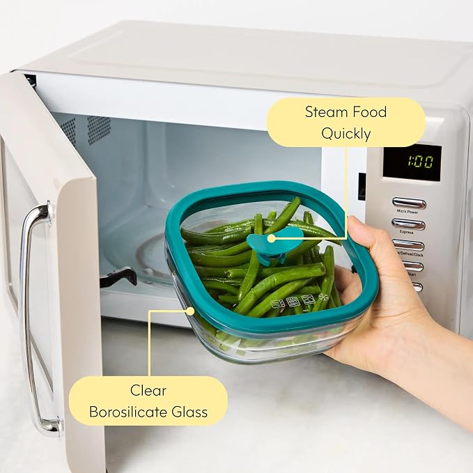 Anyday 2 Pack 2.5 Cup Glass Lunch Containers, Lids (Black Sesame) | All Glass, Microwave Safe Bowls for Work, Food Storage, Bento Box Meal Prep Container