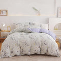 OAITE Duvet Cover King Size - 100% Cotton Comforter Cover Floral Duvet Cover Sets 3-PC, Breathable Duvet Cover with Zipper Closure & Corner Ties