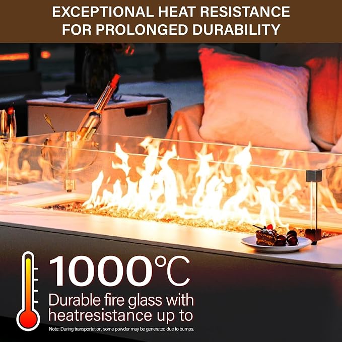 NUPICK 20 Pound Fire Glass, 1/2 Inch Reflective Fire Pit Glass | Tempered Fire Pit Rocks for Propane or Natural Gas, Glass Rocks for Fire Pit Table, Fireplace, Fire Bowl, Landscaping, Bronze