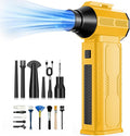 Compressed Air Duster, 130,000RPM Ultra-Powerful Cordless Electric Air Duster with 8000mAh Rechargeable Battery, 4-Gear Adjustable Air Blower for Keyboard, Computer, Car, Home Cleaning - Yellow