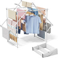 Sakugi Foldable Clothes Drying Rack, Stable Arch Structure with Safety Lock | Stable Arch Structure, Laundry Room, Indoor & Outdoor, Clothing & Towels, Foldable Design, 23.4"D x 48.0"W x 40.0"H, White