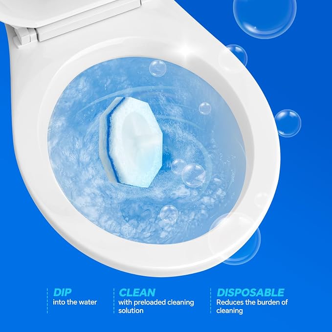 2X Cleaning Power Upgrade Formula Toilet Bowl Wand Refills, Fits for Clorox Wand, 50 Count Disposable Toilet Bowl Wand Refills - No Falling Apart, Fits Most Brand Toilet Brushes for Bathroom Cleaning