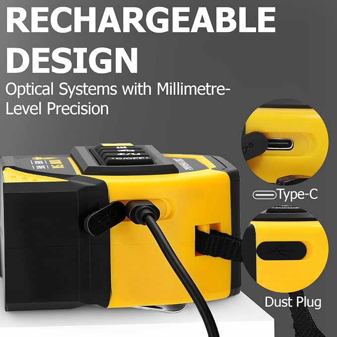 4-in-1 Digital Laser Tape Measure, 328ft/100m Laser Distance Meter with 16ft/5m AutoLock Measuring Tape, Dual-axis Angle, Cross-Line Leveling, Class II Laser Product, Output < 1mW