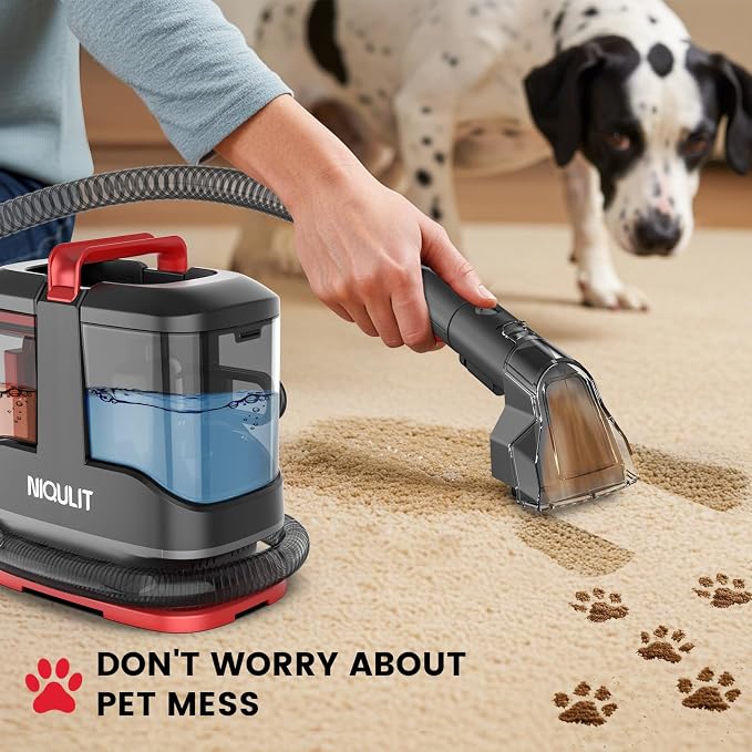 Portable Spot Cleaner Machine for Carpet & Upholstery,15 Kpa Strong Suction Furniture Cleaner Machine for Pet Stain, Rug，Couch & Car, Spot Cleaner Machine with Versatile Tools & Self-Cleaning System