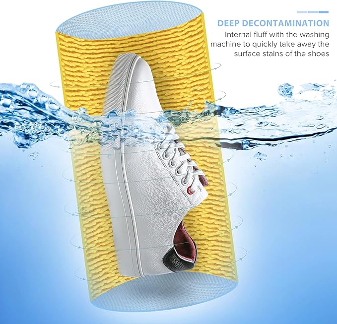 Teletrogy Shoes Laundry Bag Keep Shoes Clean, Shoe Wash Bag for Washing Machine, Durable Zipper Laundry Washing Bag, Sneaker Tennis Cleaner Kit Adjustable Shoe Trees - Home Dorm Travel Essentials