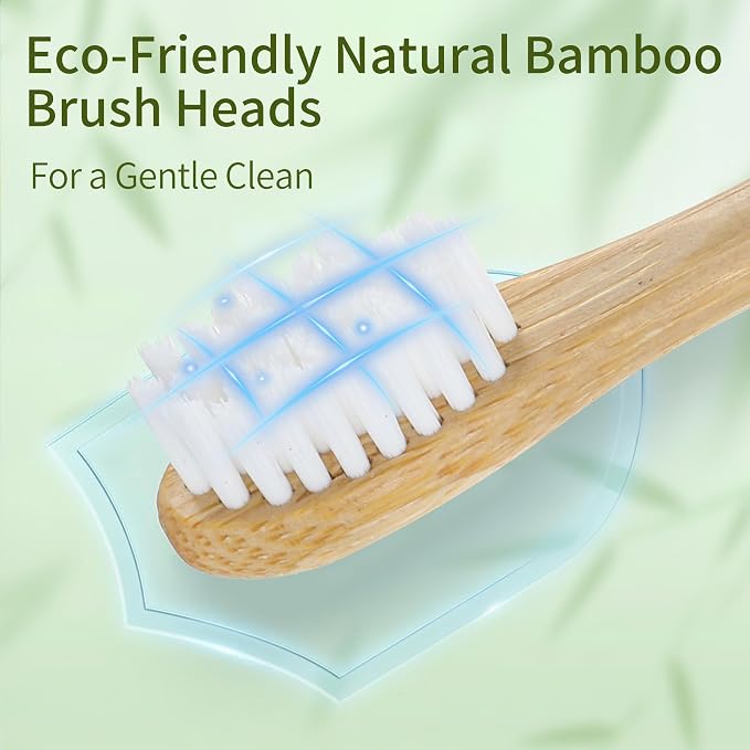 Sonic Electric Toothbrush with Bamboo Heads, Light Blue | Bamboo Electric Toothbrush, Soft Castor Oil Bristles, Smart Timer, 40000 VPM, 5 Modes, IPX7 Waterproof, 45-Day Battery Life
