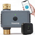 Insoma WiFi Water Timer with Brass Inlet&Outlet, Smart Sprinkler Timer + Auto/Manual/Rain Delay for Garden, Hose Timers with Hub, Up to 20 Watering Plans, APP & Voice Control, Compatible with Alexa