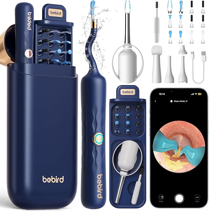 Bebird Earsight Plus D39R Ear Wax Removal Tool Camera, FSA HSA Eligible Items, Ear Cleaner with Flexible Ear Camera Otoscope, Visual Ear Pick Tweezers Wax Remover, Ear Cleaning Kit for Family