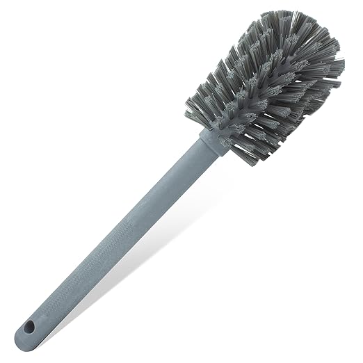 SPARTA Large Water Bottle Brush Ideal for Wide-Mouth Jars, Bottles and Tumblers, Dishwashing Tool with Handle for Home and Commercial Kitchens, Plastic, 12 Inches, Gray, (Pack of 6)