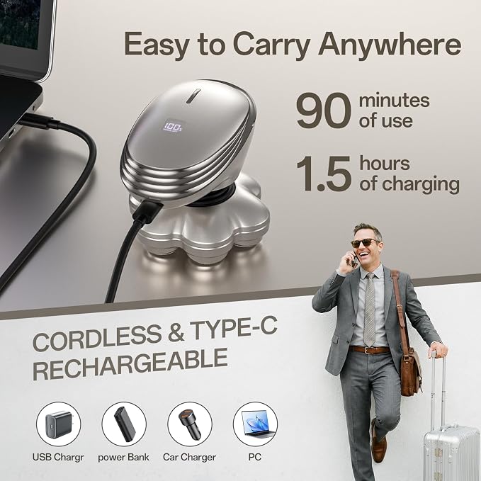 Head Shavers for Bald Men – Electric Razor for Men, 7D Magnetic Electric Shavers for Men, IPX7 Waterproof 5-in-1 Shavers for Men Grooming Kit (Gray)