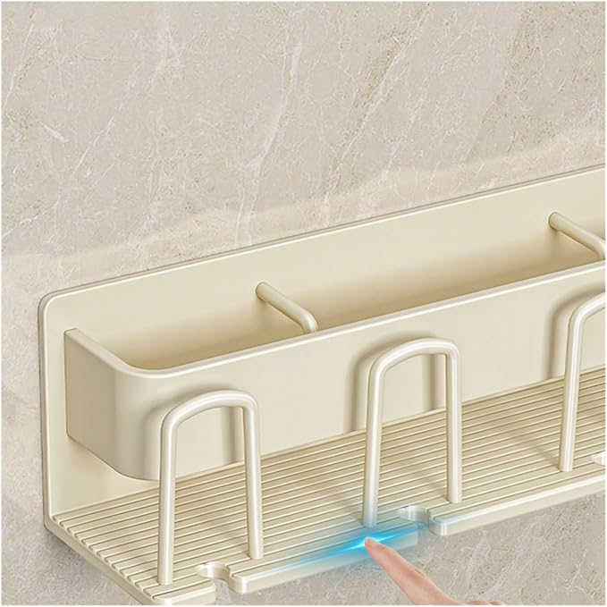 Toothbrush Rack Space Aluminum Toothbrush Holder Cream White Toothpaste Holder Bathroom Accessories Storage Box with Four Mouthwash Cups Bathroom Toothbrush Holder