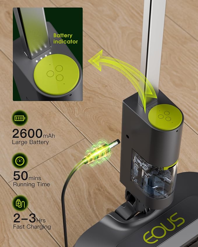 Cordless Electric Mop, Lightweight Electric Floor Mop with Detachable Water Tank, Water Sprayer & LED Headlights, Self-Propelled Floor Cleaner for Hardwood Tile Laminate Floor, Long-Lasting Battery