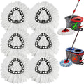 6 Pack Spin Mop Head Replacements,100% Microfiber Spin Mop Refill Compatible with OCeda Easywring 1-Tank System,360 Degree Spinning Mop Replace Head for Easy Cleaning Floor Mopping