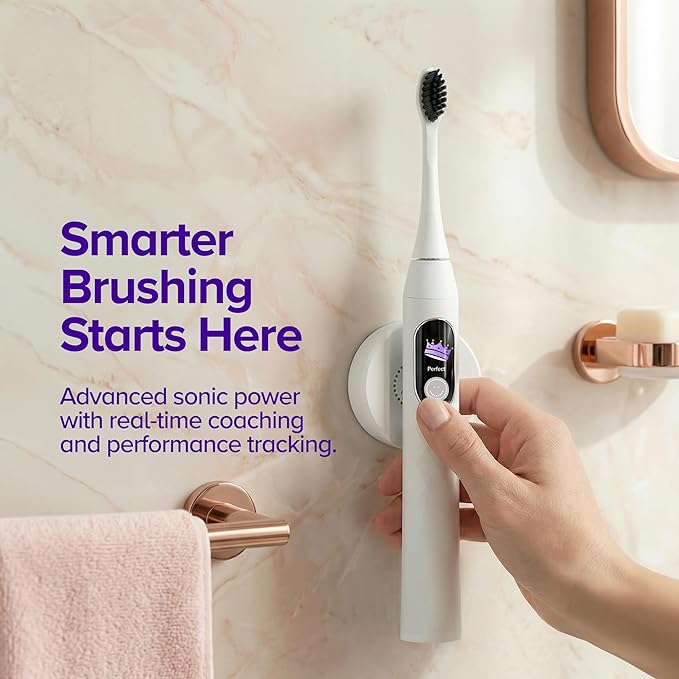 Burst Pro 2.0 Sonic Toothbrush for Adults (White) | Electric Toothbrush with Smart Pressure Sensor | Soft Bristles | 5 Modes/Refined Scoring System | USB-C Charging | Magnetic Wall Mount