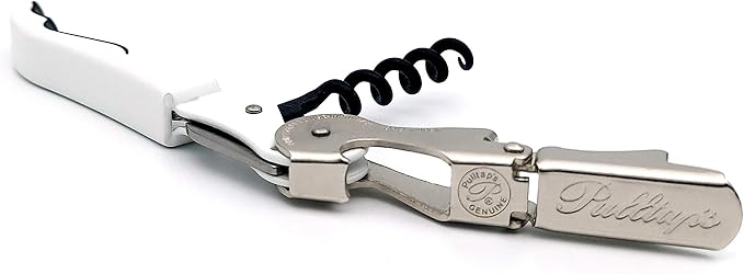 Pulltap's Genuine Classic 500 Waiter's Corkscrew – Double-Hinged Wine Key with Hinged Foil Cutter – Patented Design – Made in Spain – White (Blanco)