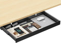 Under Desk Drawer,20.1 inch Carbon Steel Slide-Out Under Table Storage Organizer With Full Extension Ball-Bearing Slides,Undermount Drawer For Standing Desk & Home Office,Black