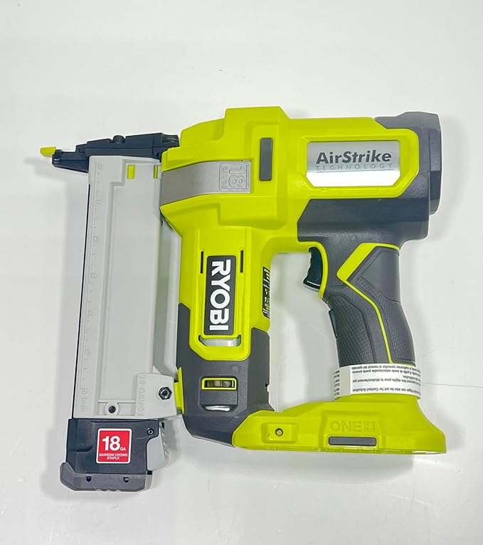 RYOBI ONE+ 18-Gauge Cordless AirStrike Narrow Crown Stapler P361 Green | Battery and Charger Sold Separately