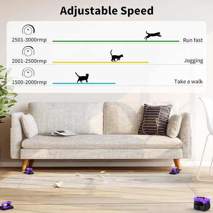 AsFrost Interactive Cat Toy for Indoor Cats Chase/Run/Hunt/Exercise-Purple | Self Play/Remote Control Funny Cat Toy, Gifts for Cat Lovers, Kitty's Weight Loss and Health