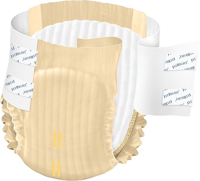 FitRight Adult Incontinence Briefs with Tabs, Moderate Absorbency, XL, 56" to 64", 20 Count