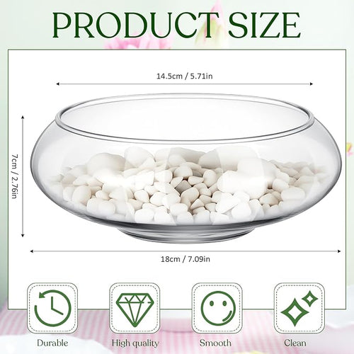 12 Pcs Hydroponic Planter Lotus Flower Pot Planter Lotus Bowl Clear Glass Fish Bowl Vase for Planting Indoor Home Decor Water Lily Narcissus Planting Water Lily (7.09in)