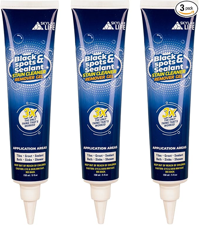 SKYLAR LIFE Black spots & Sealant Cleaner, Caulk Whitener, Black Stain Problem Solver, Best for Home Sink,Kitchen,Showers,Bathroom and Floor Tile (3-Pack)