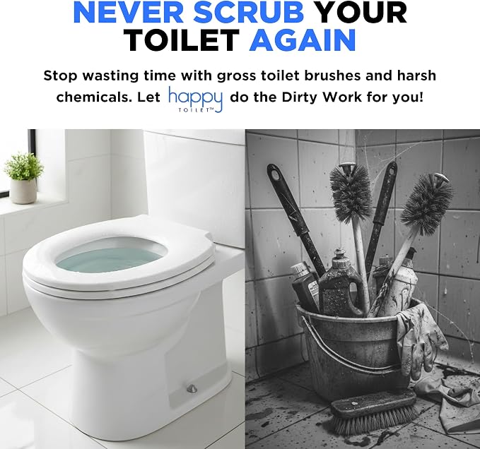 Happy Toilet Cleaner Original Deuce Bundle Tablets (12ct) For Kohler & Canister Flush Systems - Easy Install Toilet Bowl Tablet Holder Automatic Toilet Bowl Cleaner