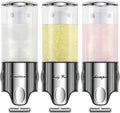 EXIN DECHEN Shampoo and Conditioner Dispenser(Triple x 16.9 oz,Clear) | Easy Installation,Wall-Mounted,Bottle Separable,Large Capacity,Shower Shampoo Conditioner Body Wash Dispenser for Bathroom