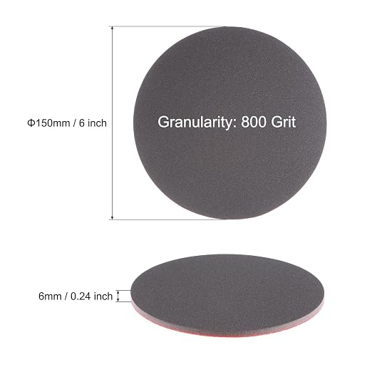 uxcell 30pcs 800 Grit Sanding Sponge 6 Inch Hook and Loop Sponge Sanding Disc Wet/Dry for Car Wood Drywall Metal
