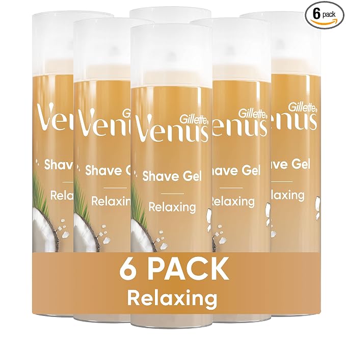 Gillette Venus Relaxing Coconut Shave Gel, Women’s, Shaving Cream, 7 oz Pack of 6 (42 oz total)