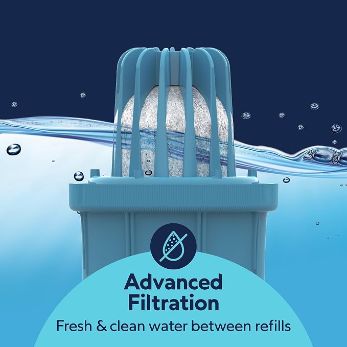 Petmate Replendish Gravity Automatic Dog Water Dispenser Pet Waterer and Pet Feeder Set with Microban Protection Base, 100% BPA Free, Wide Mouth Bowl - 0.5 Gallon Water, 2 lb Food