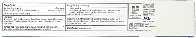 Crest Cavity Protection Toothpaste Gel Cool Mint 8.20 oz (Pack of 5)