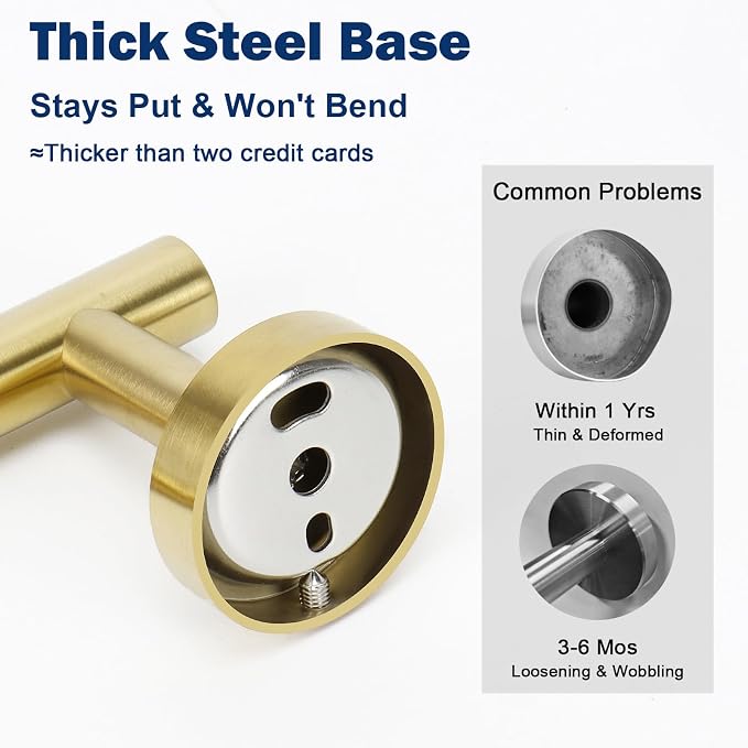 NearMoon Bathroom Toilet Paper Holder, Premium SUS304 Stainless Steel Rustproof Wall Mounted Toilet Roll Holder for Bathroom, Kitchen (2 Pack, Brushed Gold)