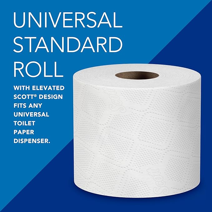 Scott Professional Standard Roll Toilet Paper, Bulk (04460), 2-Ply, Elevated Design, White, Individually Wrapped (80 Rolls of 550 Sheets, 44,000 Sheet Total)