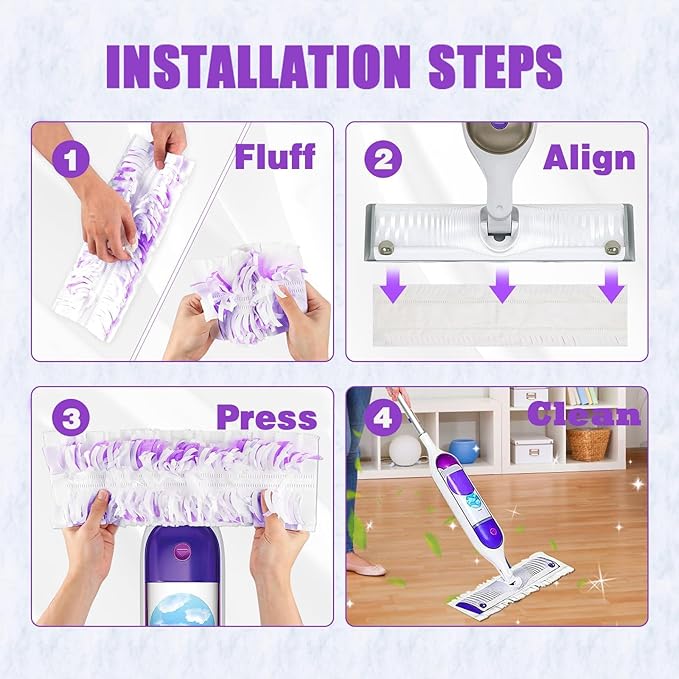 40 Pack Disposable Power Mop Refill Pads for Swiffer PowerMop - mop Pads for All Multi-Surface Hardwood Floor Cleaning, 12 Layers Thickened Durable | 5X Cleaning Power