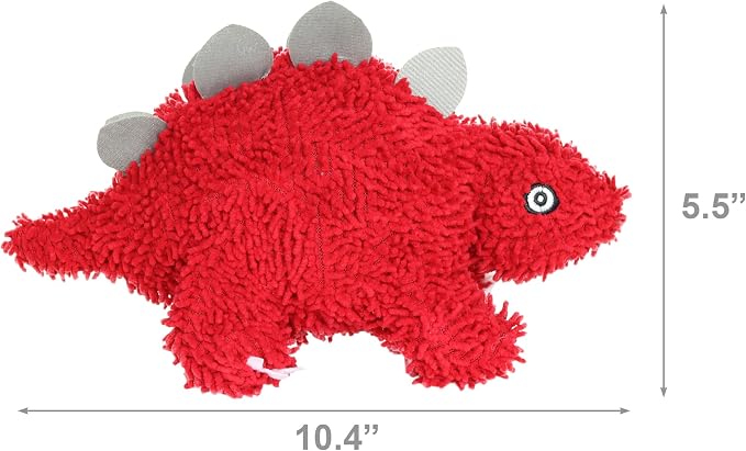 MIGHTY® 2 Pack Microfiber Medium Stegosaurus Dog Toys | Ultra Durable Plush Toy with Multiple Layers & Reinforced Seams , Washable and Floats , Mighty® Construction
