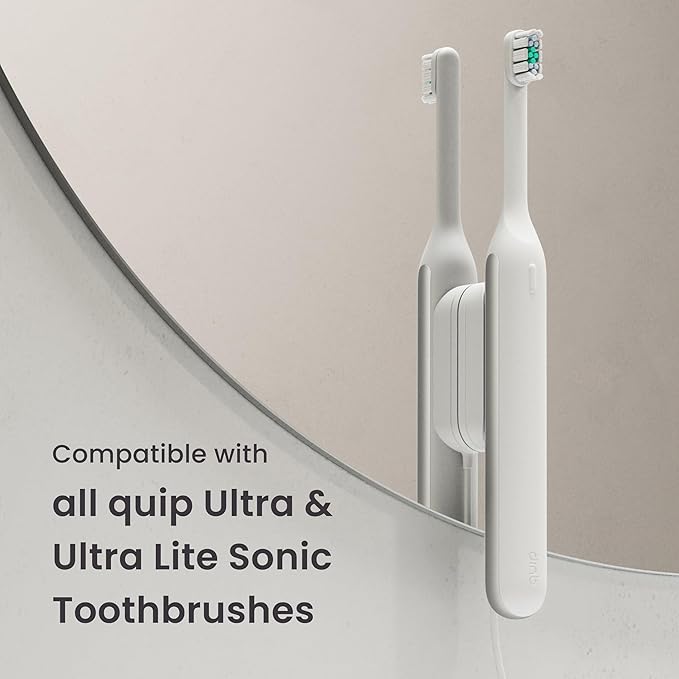 quip Ultra and Ultra Lite EasyClick Brush Pod Refill Heads - 4 Pack - Verified quip Brush Head Refills for Sonic Electric Toothbrushes - Soft Bristles, Compact - Last 3 Months Each - White