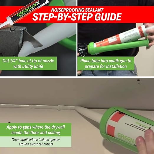 Green Glue Noiseproofing Sealant Caulk - 12 Tubes, 28 oz Each (Includes Hand Cleanup Wipes)