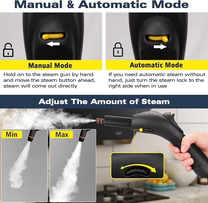 Waitbird Steam Cleaner, High Pressure Steam Cleaner For Home, Handheld Steamer For Cleaning With 21 Accessories,248 °F High Temperature,Suitable for Grout,Floor,Sofas,Upholstery,Window,Tiles,Toilets
