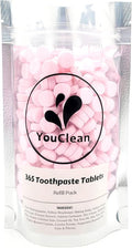 Refill Pack - 365 Toothpaste Tablets - Natural Remineralization & Whitening with Nano Hydroxyapatite - Travel or Daily Use - Fluoride Free (Raspberry)