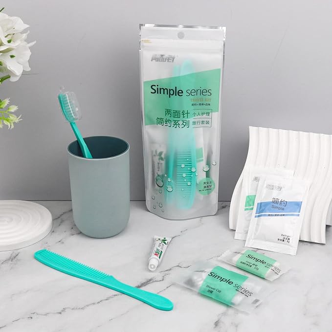Hygiene Kit Bulk, Individually Packed, Travel Hygiene Kit With Toothbrush, Toothpaste, Comb, Shampoo, Shower Gel, Shower Cap And Soap, Suitable For Hotel, Home, Camping, Travel (50 pcs)