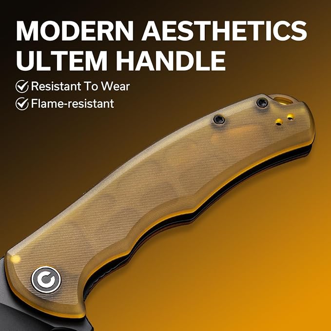 CIVIVI Praxis Large Folding Pocket Knife for EDC, 3.75" Blade C803M | Modern Aesthetics Ultem Handle, Comfortable Grip, Liner Lock, Deep Carry Reversible Clip for EDC